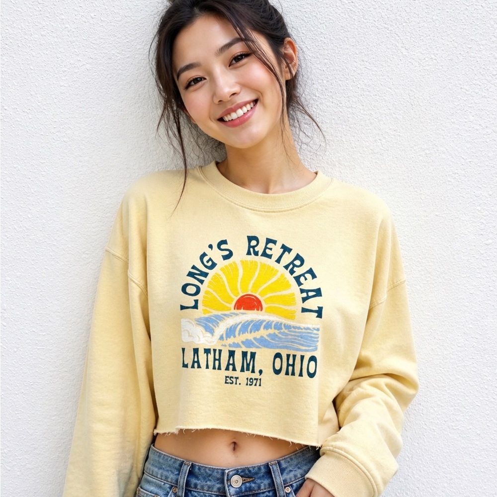 Blue 84 Yellow Latham Ohio Cropped Sweatshirt M